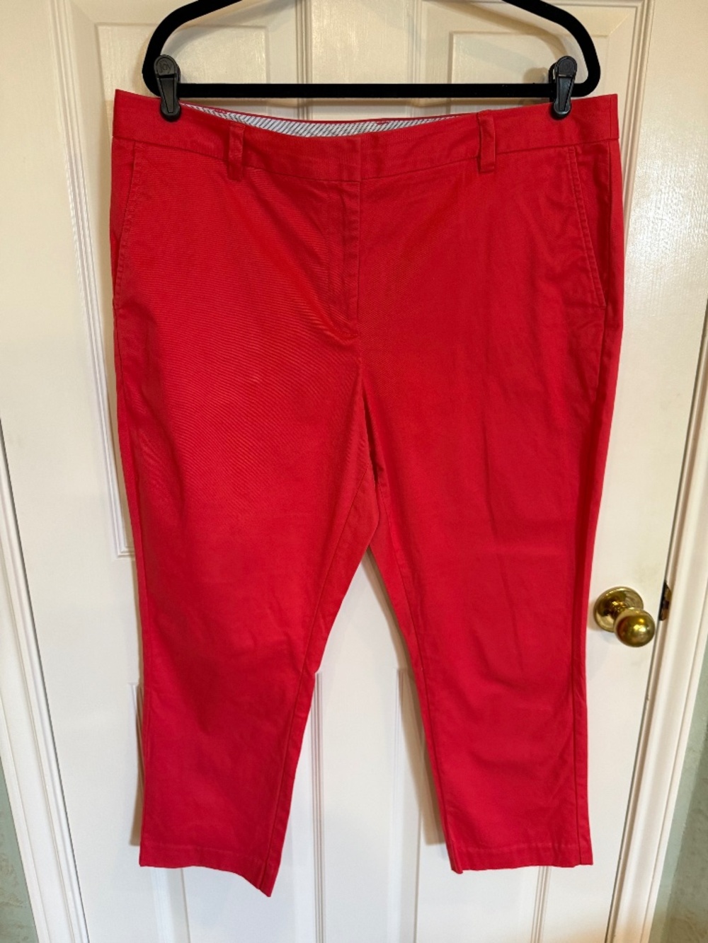Lands End Coral Mid rise Straight leg Stretch Chinos 16